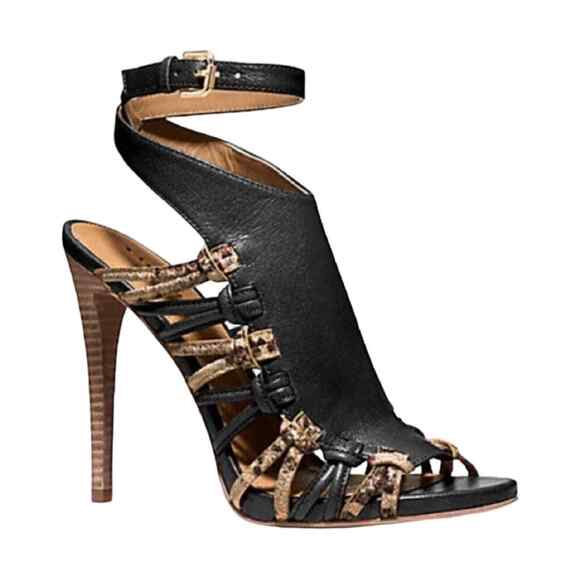 Coach Shoes - Coach Jody Mixed Texture Stiletto Heels Sandals Size 6.5